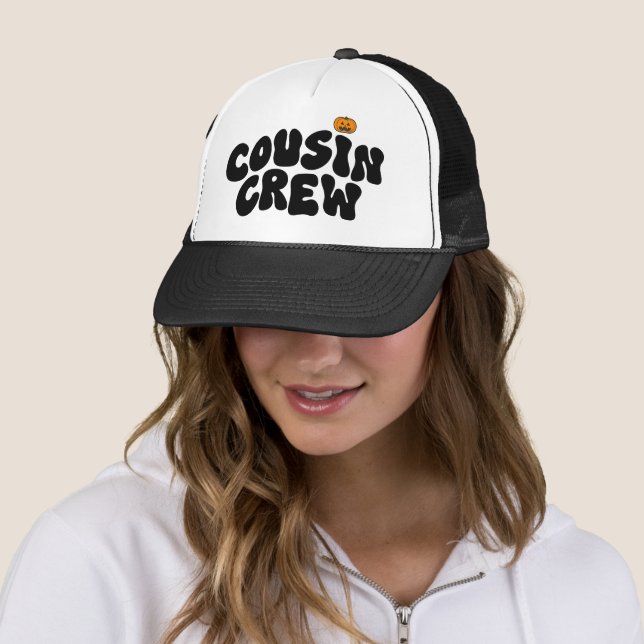 Cousin Crew Funny Matching Halloween Trucker Hat (In Situ)