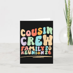 Cousin crew groovy retro family reunion trip 2026 card