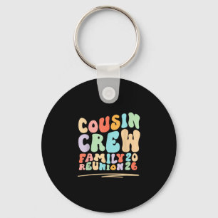 Cousin crew groovy retro family reunion trip 2026 key ring