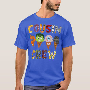 Cousin Crew Halloween Horror Ice Cream Pumpkin Fac T-Shirt