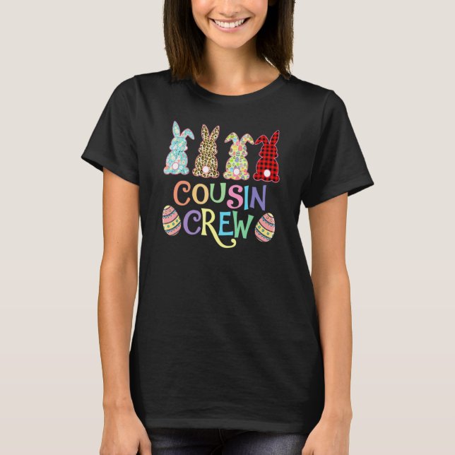 Cousin Crew Happy Easter Family Matching Leopard B T-Shirt (Front)