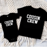 Cousin Crew Kids Baby Bodysuit<br><div class="desc">Custom printed apparel personalised with "Cousin Crew" graphic or other custom text. Use the design tools to edit the text fonts and colours or add your own photos to create a one of a kind custom t-shirt design. Select from a wide variety of t-shirts, tank tops and sweatshirts for men,...</div>