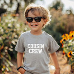 Cousin Crew Kids Baby T-Shirt<br><div class="desc">Custom printed apparel personalised with "Cousin Crew" graphic or other custom text. Use the design tools to edit the text fonts and colours or add your own photos to create a one of a kind custom t-shirt design. Select from a wide variety of t-shirts, tank tops and sweatshirts for men,...</div>