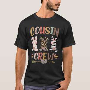 Cousin Crew Leopard Easter Bunny Rabbit Trio Cute T-Shirt