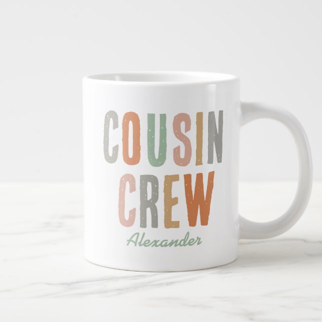 Cousin Crew Matching Boho Family Reunion Large Coffee Mug (Right)