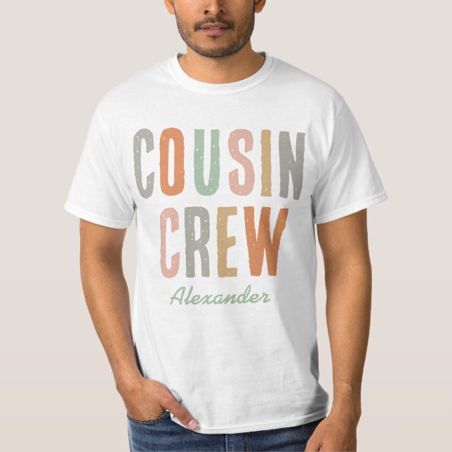 Cousin Crew Matching Boho Family Reunion T-Shirt (Front)
