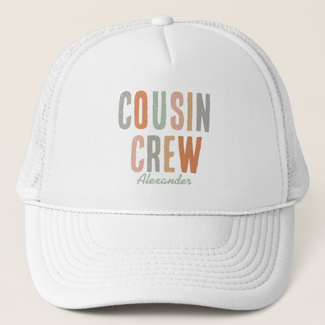 Cousin Crew Matching Boho Family Reunion Trucker Hat (Front)