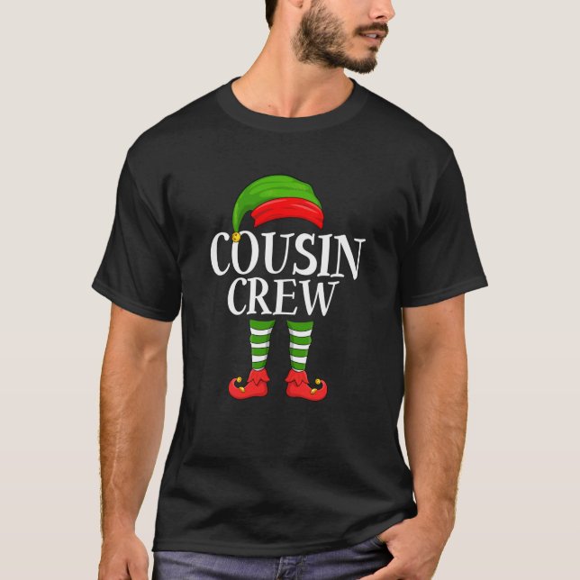 Cousin Crew Matching Family Group Elf Christmas Pa T-Shirt (Front)