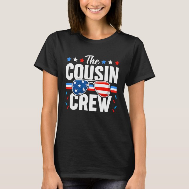 Cousin Crew Patriotic  4th Of July American Usa Fl T-Shirt (Front)
