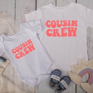 Cousin Crew   Peach Pink Matching Family Baby T-Shirt