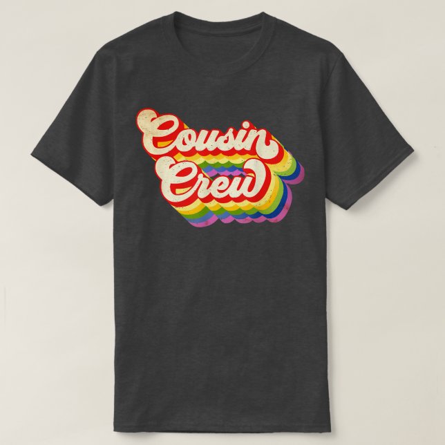 Cousin Crew Rainbow Colour For Boys Girls Kids  T-Shirt (Design Front)