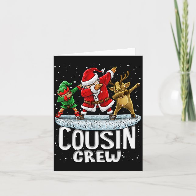 Cousin Crew Santa Elf Dabbing Matching Family Chri Card (Front)