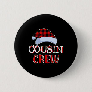 Cousin Crew Santa Family Matching Christmas Pajama 6 Cm Round Badge