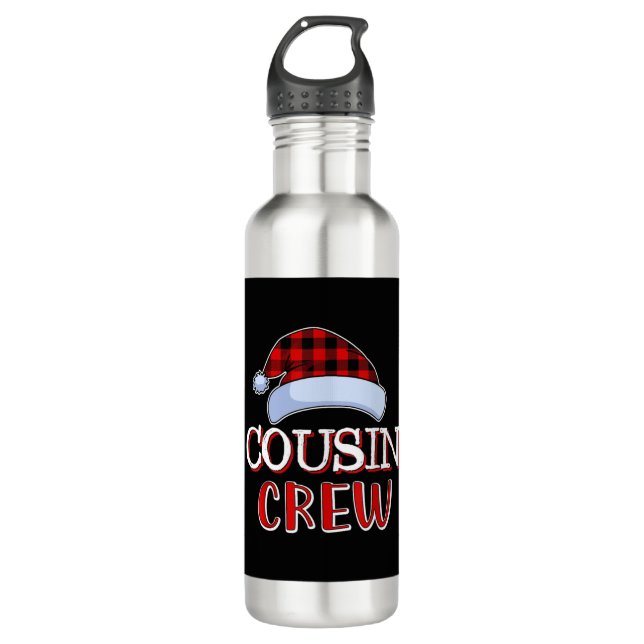 Cousin Crew Santa Family Matching Christmas Pajama 710 Ml Water Bottle (Front)