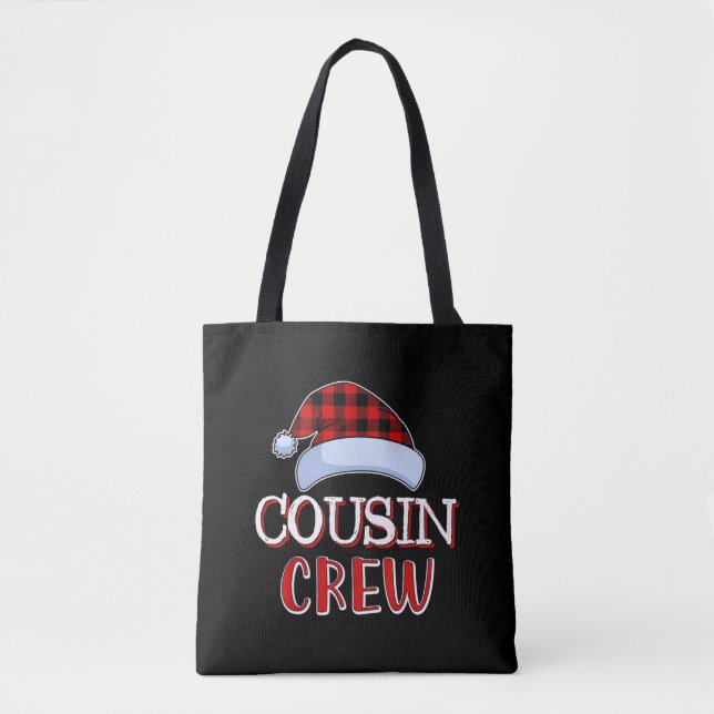 Cousin Crew Santa Family Matching Christmas Pajama Tote Bag (Front)
