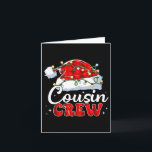 Cousin Crew Santa Hat Xmas Lights Merry Christmas  Card<br><div class="desc">Cousin Crew Santa Hat Xmas Lights Merry Christmas Pyjamas</div>