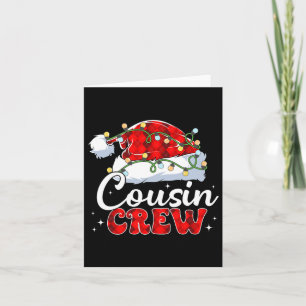 Cousin Crew Santa Hat Xmas Lights Merry Christmas  Card