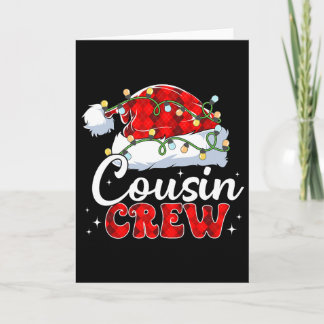 Cousin Crew Santa Hat Xmas Lights Merry Christmas  Card