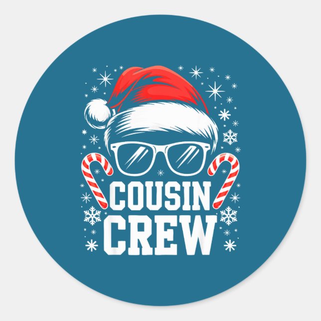 Cousin Crew Shirt Adults Kids Matching Christmas G Classic Round Sticker (Front)