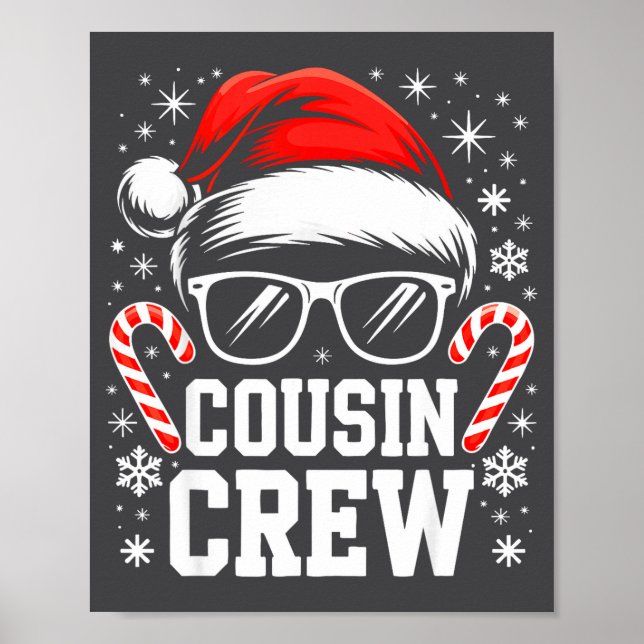 Cousin Crew Shirt Adults Kids Matching Christmas G Poster (Front)