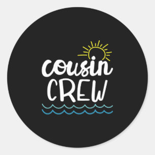 Cousin Crew Shirt Adults Kids Matching Cousin Squa Classic Round Sticker