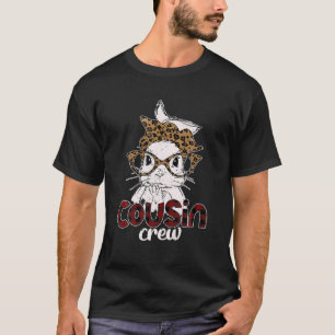 Cousin Crew Squad Bunny Leopard Rabbit Face Cute E T-Shirt