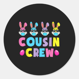 Cousin Crew Squad Easter Bunny Rabbits Toddler Classic Round Sticker