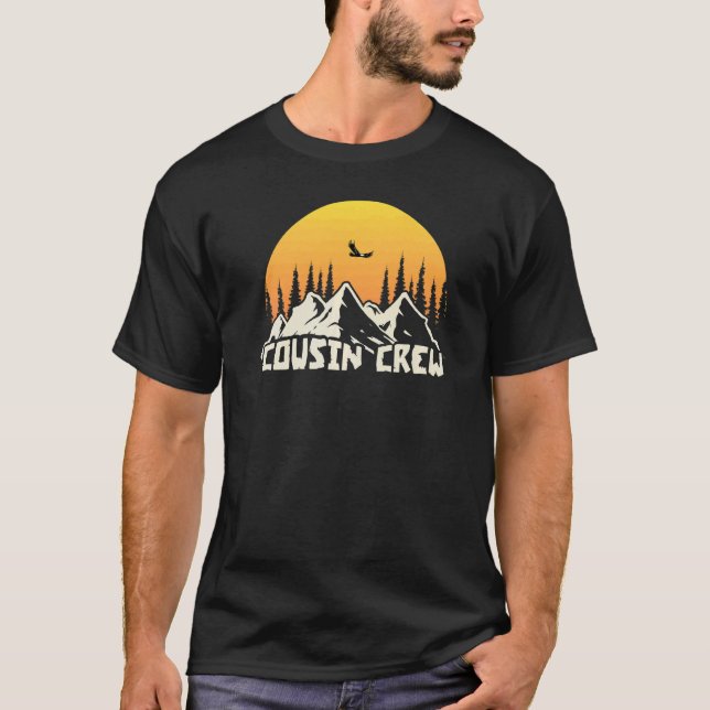 Cousin Crew Summer Camp Camping Sunset Outdoor Mou T-Shirt (Front)