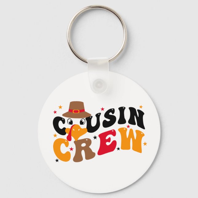 Cousin Crew Thanksgiving Key Ring (Front)