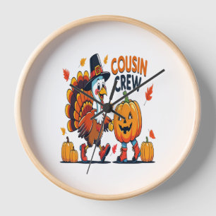 Cousin Crew Thanksgiving Pumpkin Clock