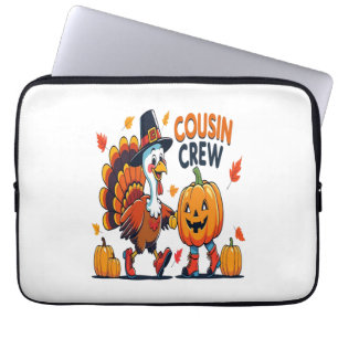 Cousin Crew Thanksgiving Pumpkin Laptop Sleeve