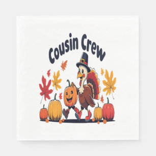Cousin Crew Thanksgiving Pumpkin Napkin