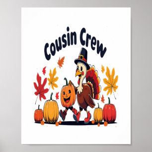 Cousin Crew Thanksgiving Pumpkin Poster