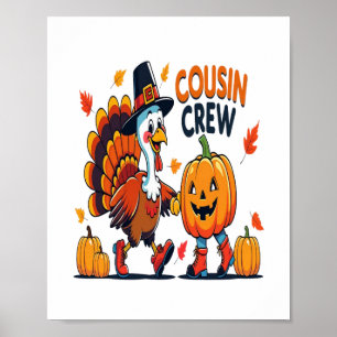 Cousin Crew Thanksgiving Pumpkin Poster
