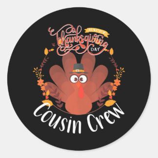 Cousin Crew Turkey Matching Family Group Classic Round Sticker