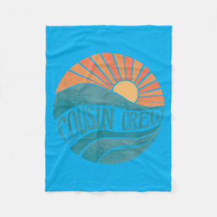 Cousin Crew Vintage Sunset Ocean Wave Cruising Fleece Blanket