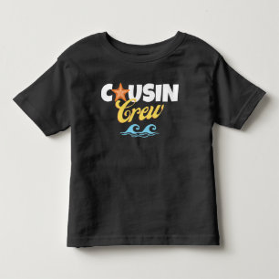 Cousin Crew with Cute Starfish and Waves Toddler T-Shirt