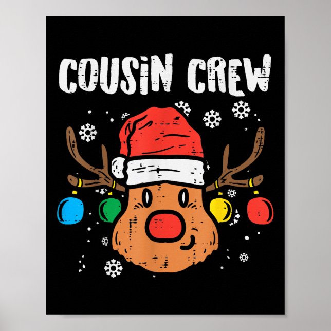 Cousin Crew Xmas Pjs Matching Christmas Pyjamas Fo Poster (Front)