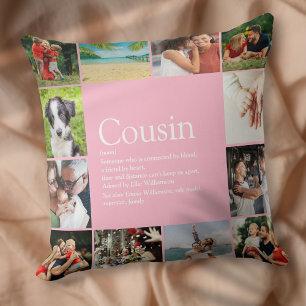 Cousin Definition Saying Photo Pink Large Cushion