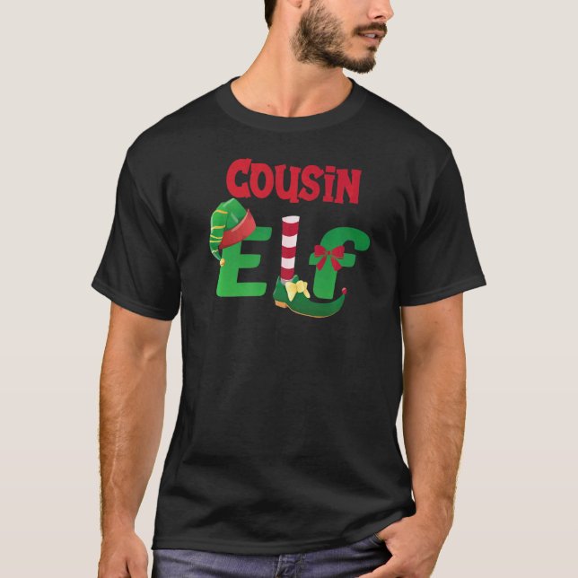 Cousin Elf Humor Family Christmas Pajamas T-Shirt (Front)