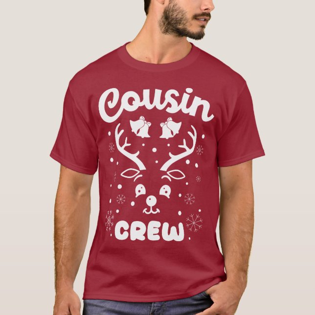 Cousin Family Xmas Christmas Reindeer T-Shirt (Front)
