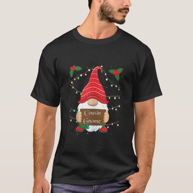 Cousin Gnome Matching Family Christmas Pajamas Hol T-Shirt (Front)