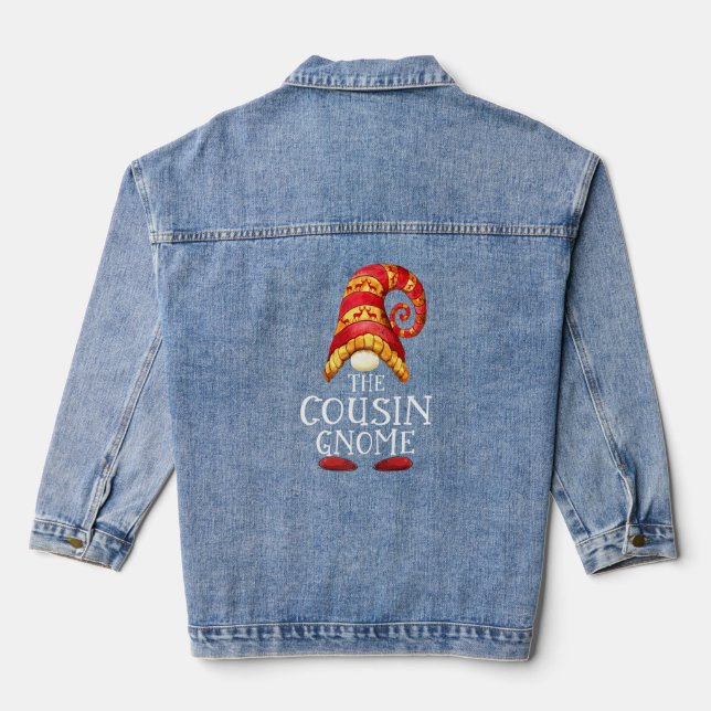Cousin Gnome Xmas Family Matching Group Christmas  Denim Jacket (Back)