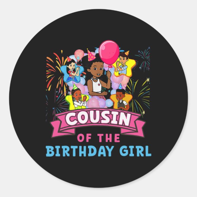 Cousin Gracie's Corner Birthday Dolls Cute Party G Classic Round Sticker (Front)
