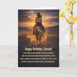 Cousin Happy Birthday Cowgirl Spirit Country West Card