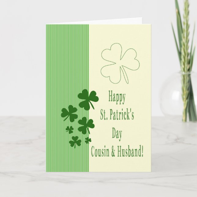 Cousin & Husband Happy St. Patrick's Day Card (Front)