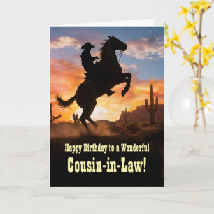 Cousin in Law Birthday Country Western Cowboy Card