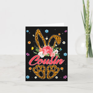 Cousin Leopard Bunny Matching Family Design Card