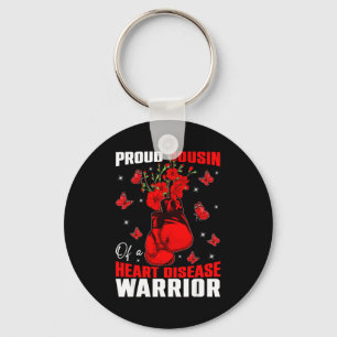 Cousin Of A Heart Warrior Heart Disease Awareness Key Ring