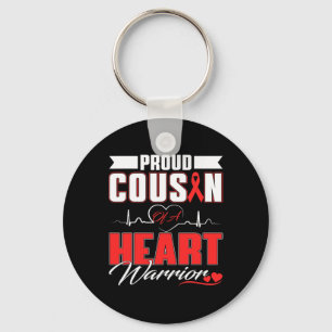 Cousin Of A Heart Warrior Heart Disease Awareness  Key Ring